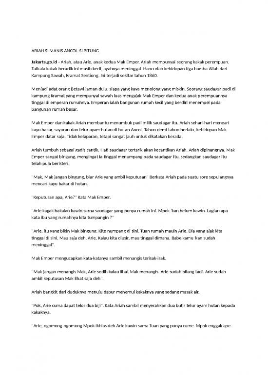 picture_Ariah Si Manis Ancol | Cerita Anak